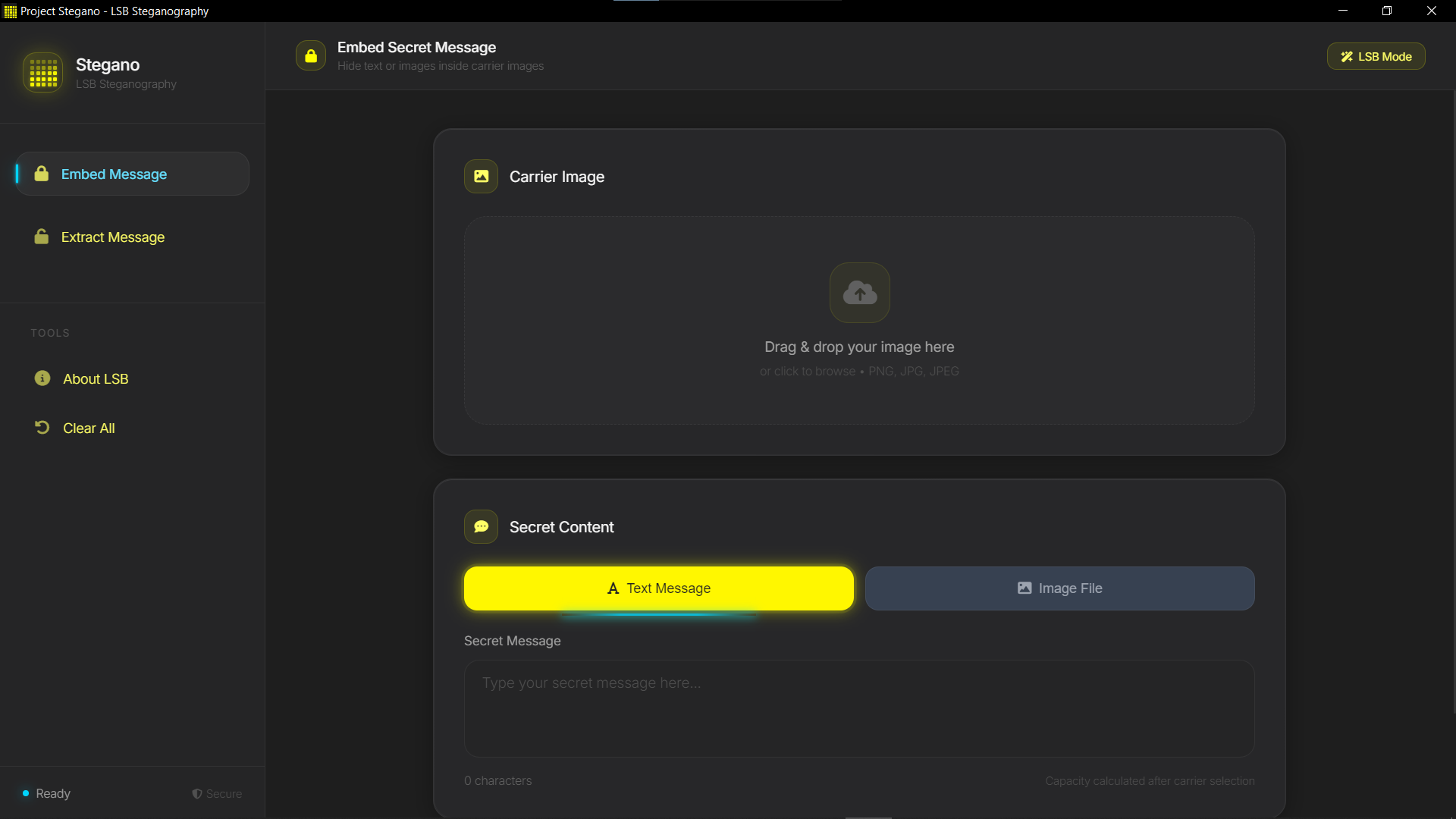 SteganoAPP Screenshot 1